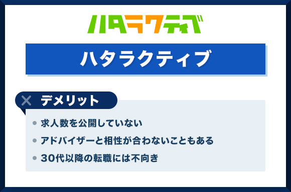 ハタラクティブのデメリット