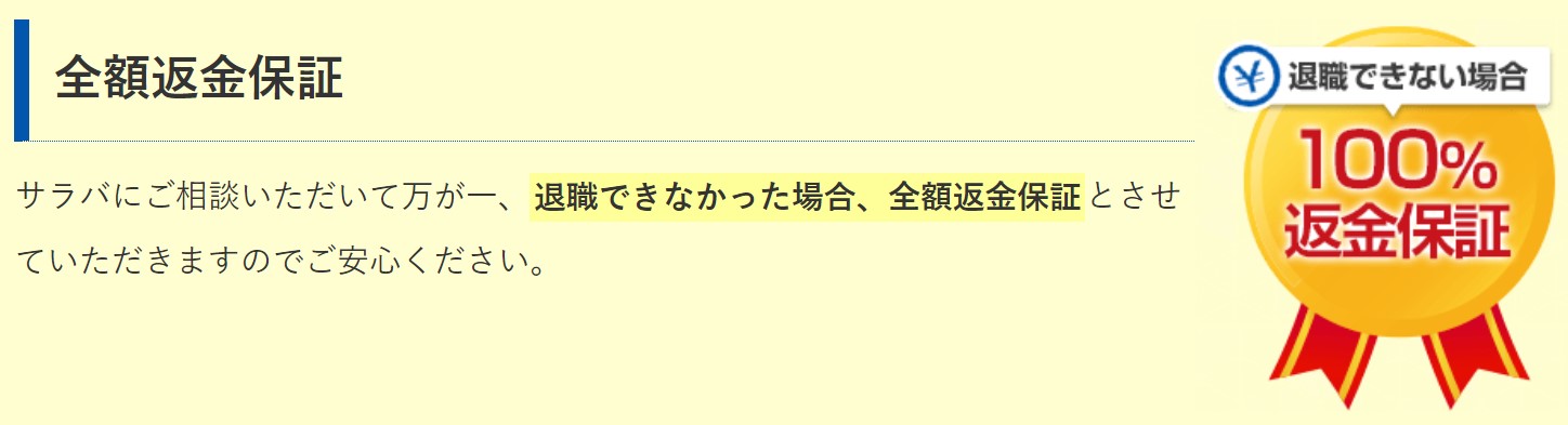 退職代行SARABA 返金保証