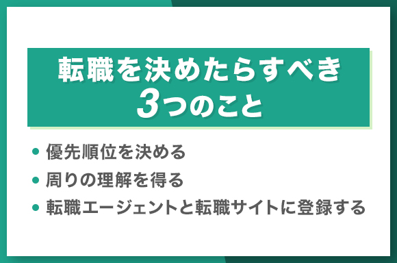 転職を決めたらすべき3つのこと