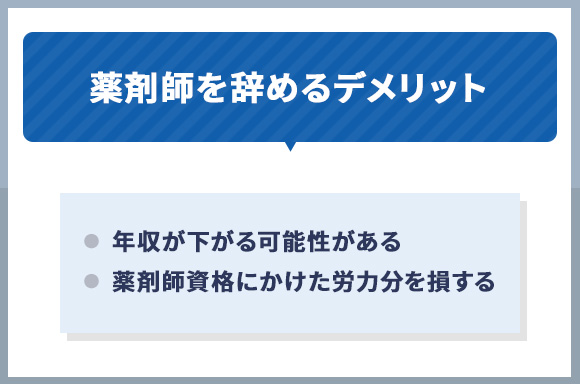 薬剤師を辞めるデメリット