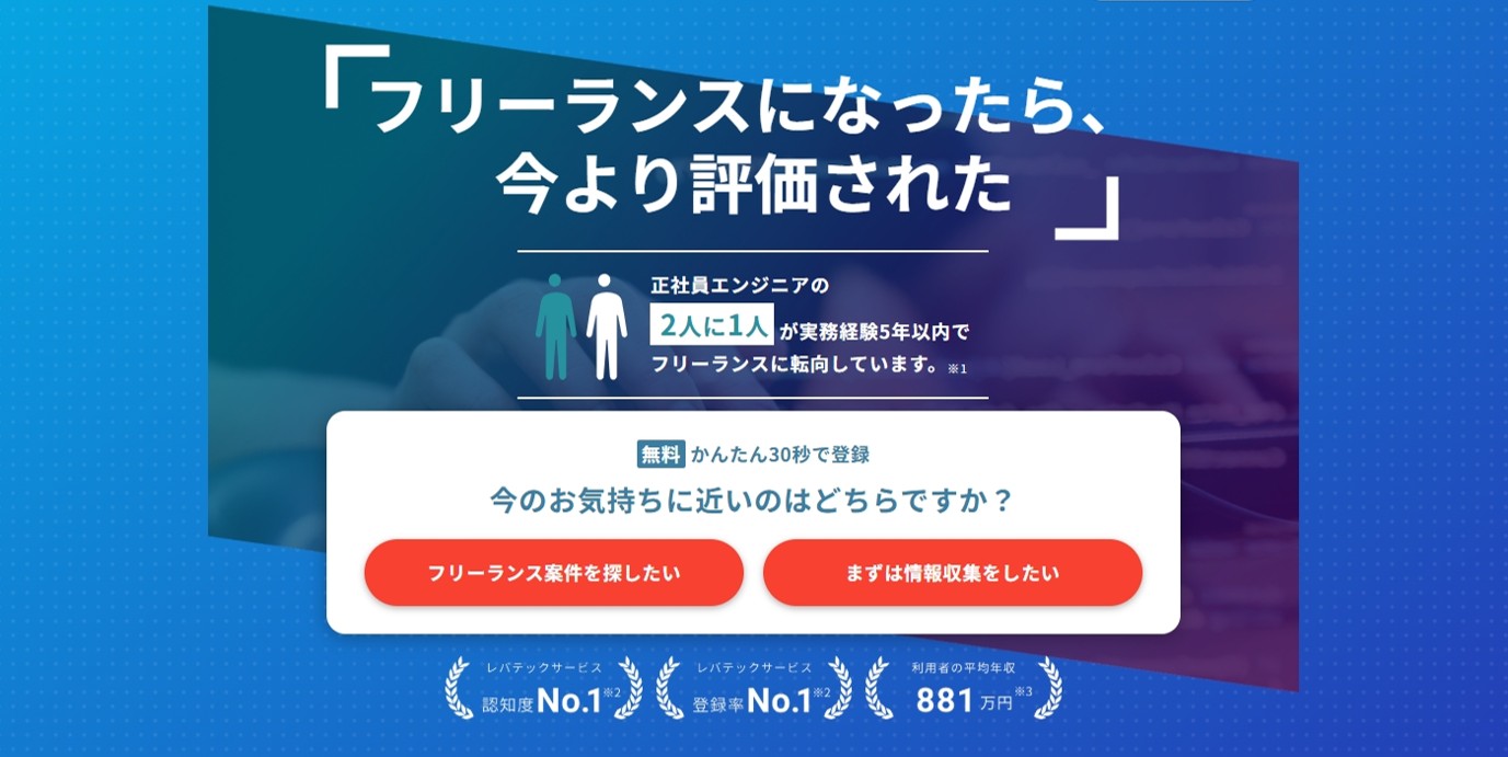 レバテックフリーランスのアイキャッチ