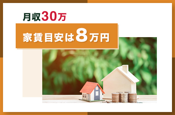 月収30万家賃目安は8万