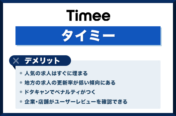 タイミーデメリット