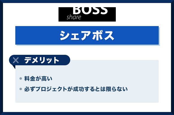 シェアボスを利用するデメリット