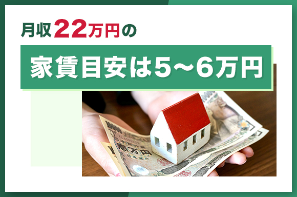 月給22万円の家賃目安は5~6万円