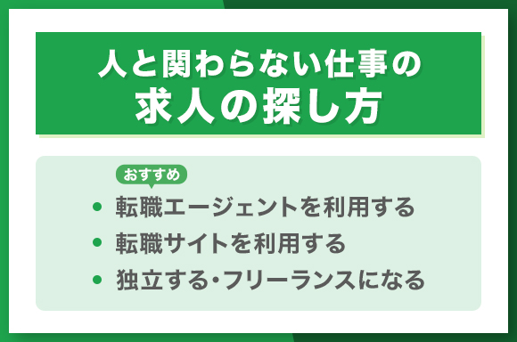 人と関わらない仕事の求人の探し方