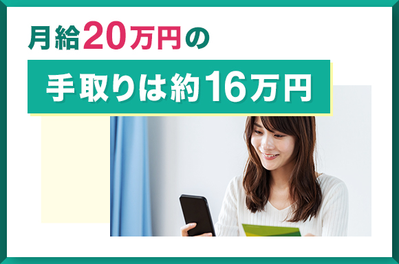 月給20万円の手取りは約16万円