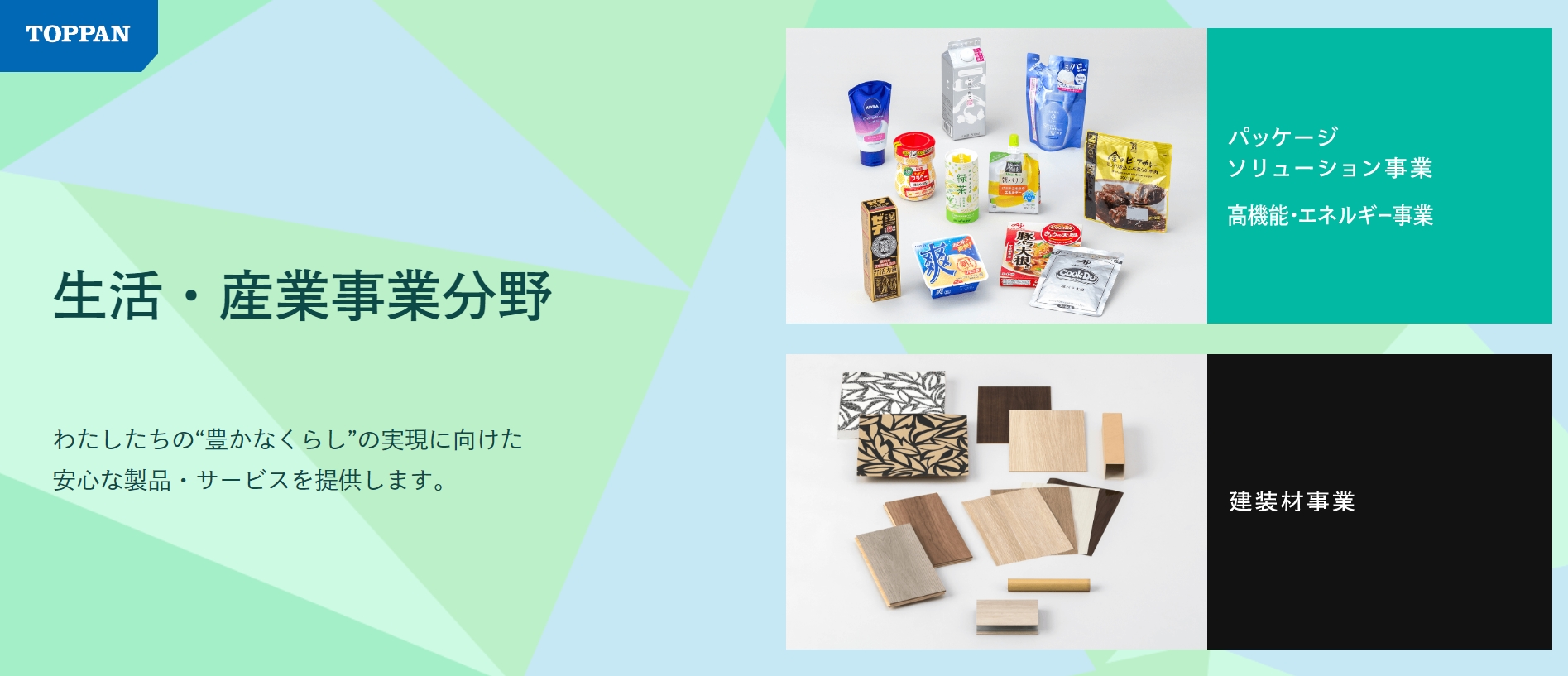 TOPPANホールディングス 生活・産業事業分野