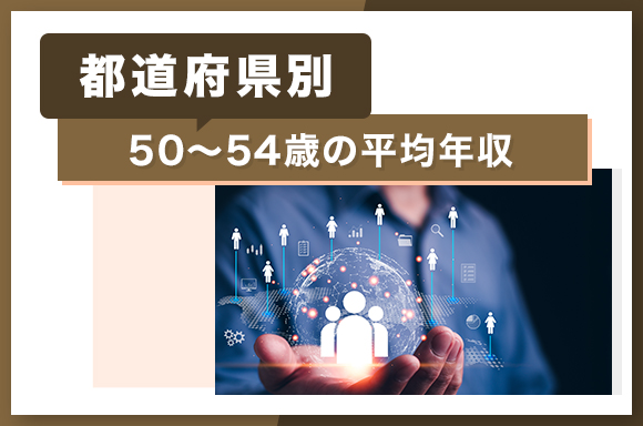 【都道府県別】50~54歳の平均年収