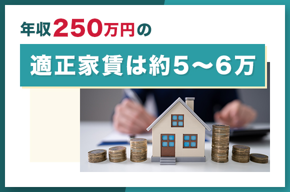 年収250万円の適正家賃は約5~6万