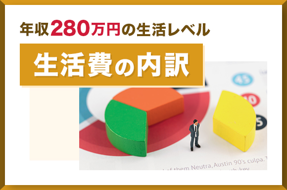 年収280万円の生活レベル|生活費の内訳