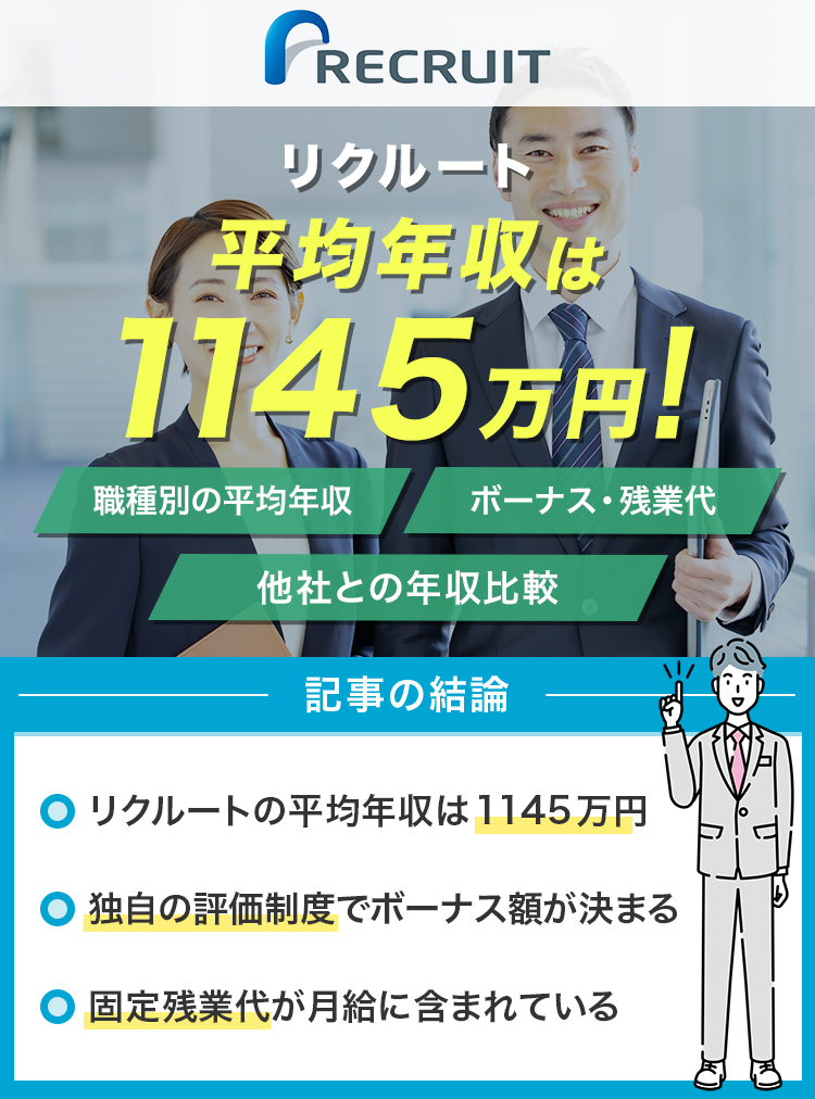 リクルートの平均年収は1145万円！