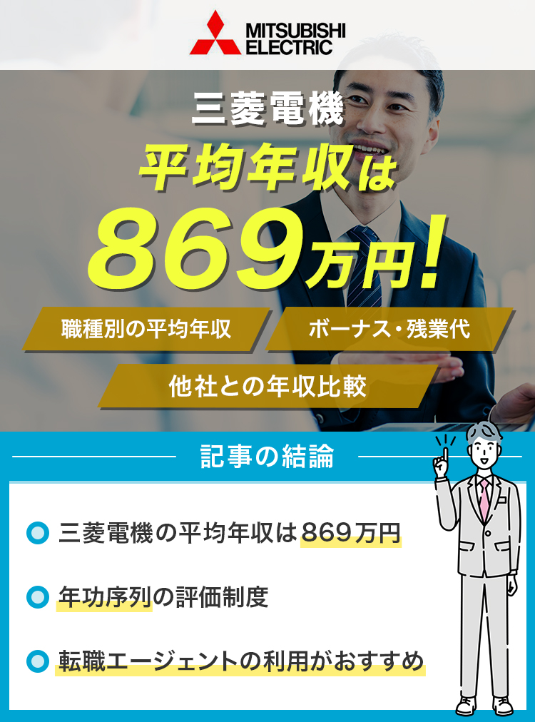 三菱電機の平均年収は869万円