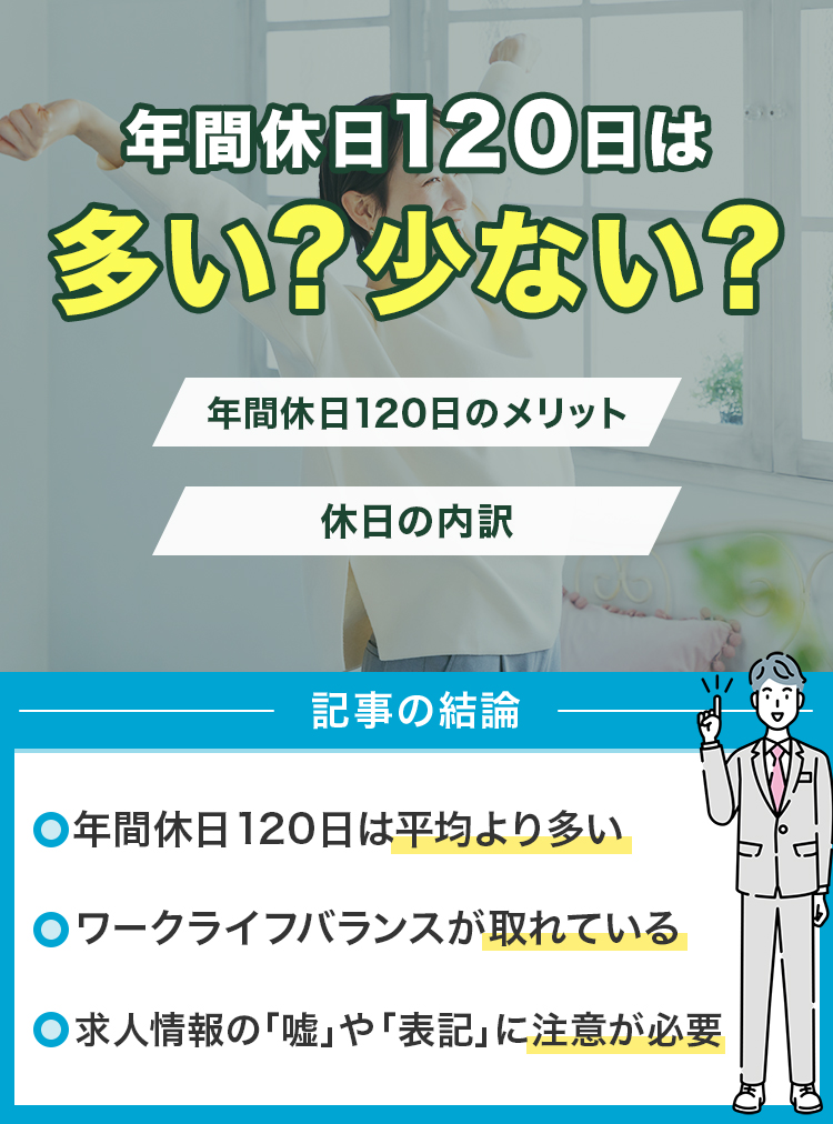年間休日120日は多い？少ない？