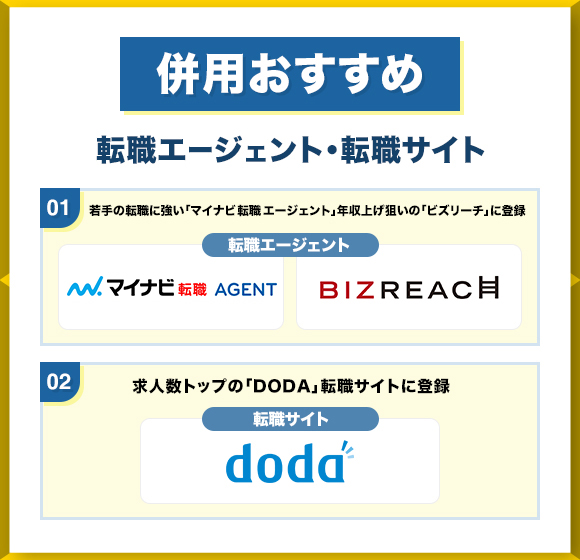 併用おすすめの転職エージェントと転職サイト