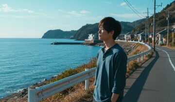 海を見る若者